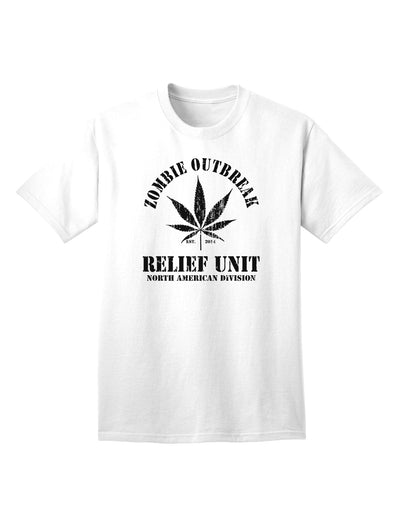 Zombie Outbreak Relief Unit - Adult T-Shirt featuring Cannabis Design-Mens T-shirts-TooLoud-White-Small-Davson Sales