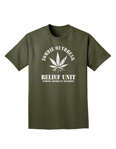 Zombie Outbreak Relief Unit - Marijuana Adult Dark T-Shirt-Mens T-Shirt-TooLoud-Military-Green-Small-Davson Sales