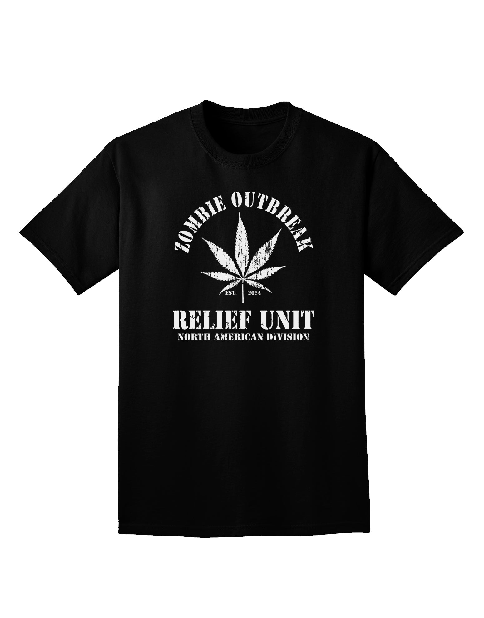 Zombie Outbreak Relief Unit - Marijuana Adult Dark V-Neck T-Shirt-Mens V-Neck T-Shirt-TooLoud-Black-Small-Davson Sales
