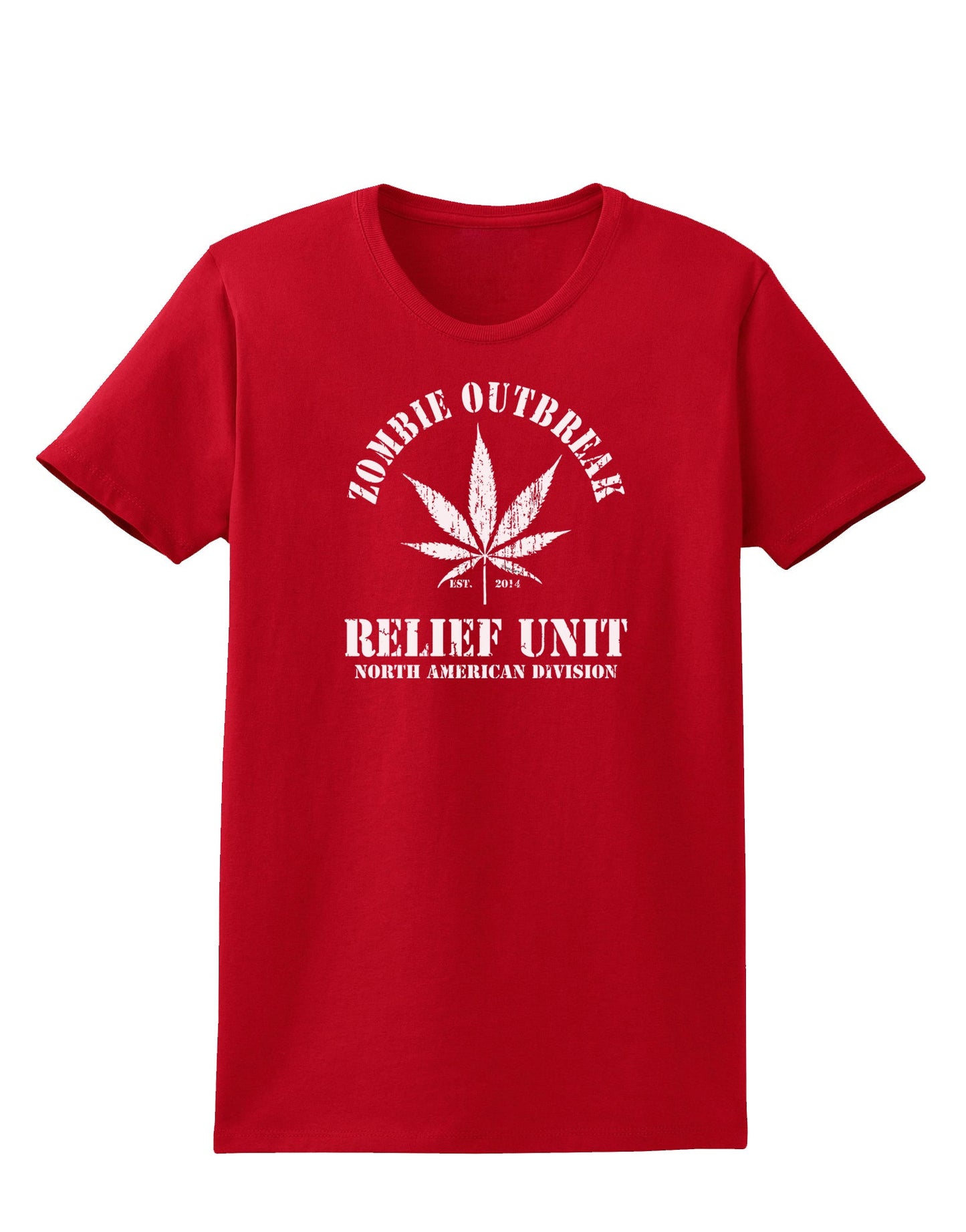 Zombie Outbreak Relief Unit - Marijuana Womens Dark T-Shirt-Womens T-Shirt-TooLoud-Red-X-Small-Davson Sales