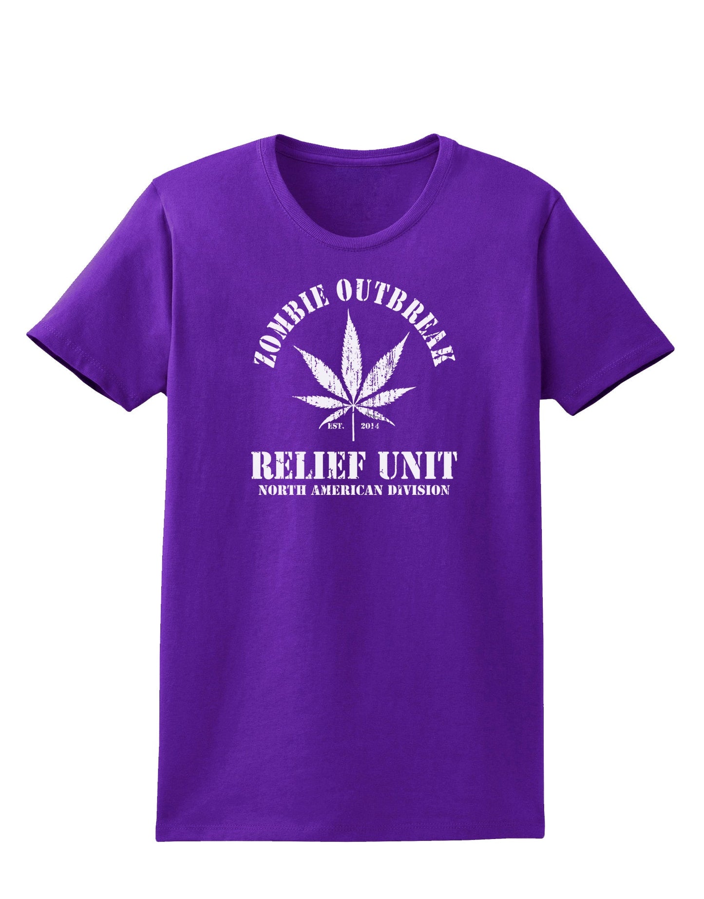 Zombie Outbreak Relief Unit - Marijuana Womens Dark T-Shirt-Womens T-Shirt-TooLoud-Purple-X-Small-Davson Sales