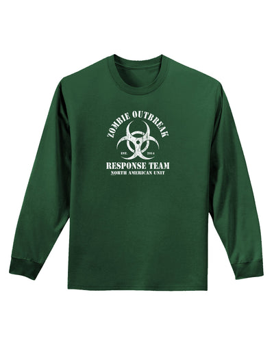Zombie Outbreak Response Team Biohazard Adult Long Sleeve Dark T-Shirt-TooLoud-Dark-Green-Small-Davson Sales