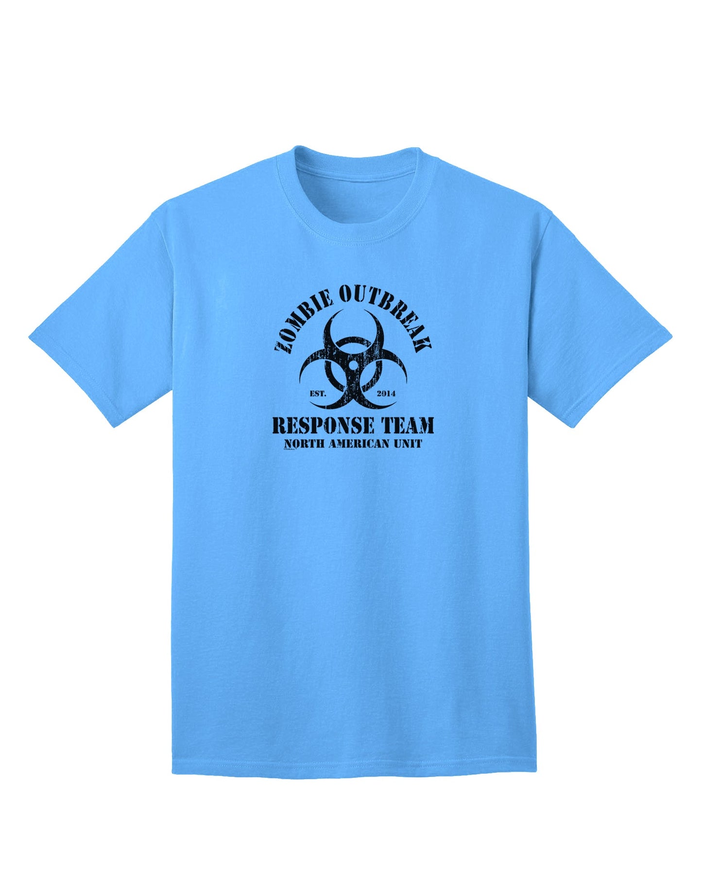 Zombie Outbreak Response Team Biohazard Adult T-Shirt - A Must-Have for Zombie Enthusiasts-Mens T-shirts-TooLoud-Aquatic-Blue-Small-Davson Sales