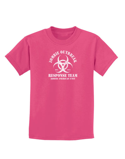 Zombie Outbreak Response Team Biohazard Childrens Dark T-Shirt-Childrens T-Shirt-TooLoud-Sangria-X-Small-Davson Sales