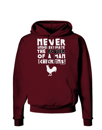 A Man With Chickens Dark Hoodie Sweatshirt-Hoodie-TooLoud-Maroon-Small-Davson Sales