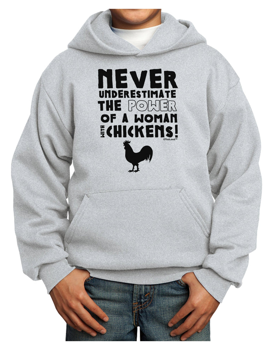 A Woman With Chickens Youth Hoodie Pullover Sweatshirt-Youth Hoodie-TooLoud-White-XS-Davson Sales