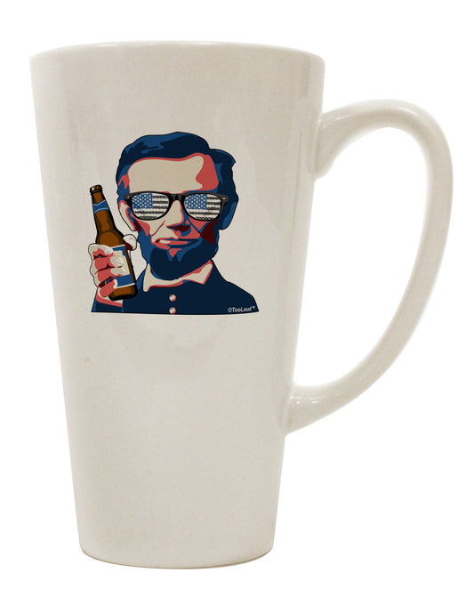 Abraham Drinkoln 16 Ounce Conical Latte Coffee Mug - Perfect for Savory Sips-Conical Latte Mug-TooLoud-White-Davson Sales