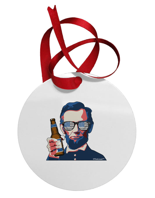 Abraham Drinkoln Circular Metal Ornament-Ornament-TooLoud-White-Davson Sales