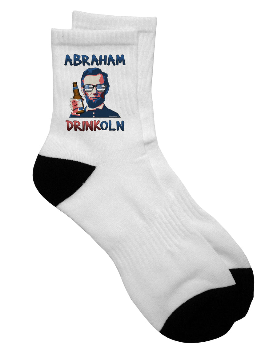 Abraham Drinkoln Text Adult Short Socks - Enhance Your Style with Premium Quality Footwear - TooLoud-Socks-TooLoud-White-Ladies-4-6-Davson Sales