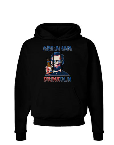 Abraham Drinkoln with Text Dark Hoodie Sweatshirt-Hoodie-TooLoud-Black-Small-Davson Sales