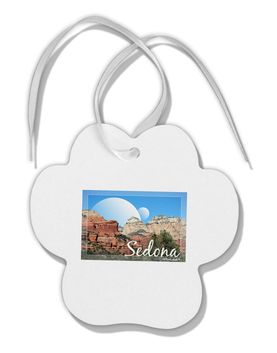 Abstract Sedona Paw Print Shaped Ornament-Ornament-TooLoud-White-Davson Sales