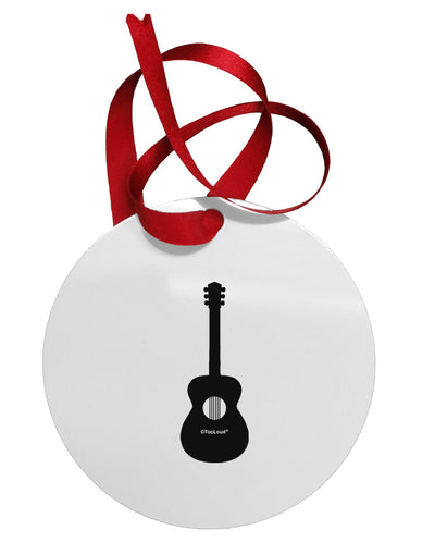 Acoustic Guitar Cool Musician Circular Metal Ornament by TooLoud-Ornament-TooLoud-White-Davson Sales