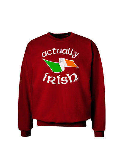 Actually Irish Adult Dark Sweatshirt-Sweatshirts-TooLoud-Deep-Red-Small-Davson Sales