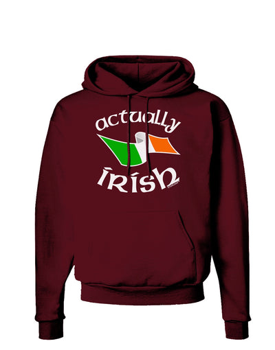 Actually Irish Dark Hoodie Sweatshirt-Hoodie-TooLoud-Maroon-Small-Davson Sales