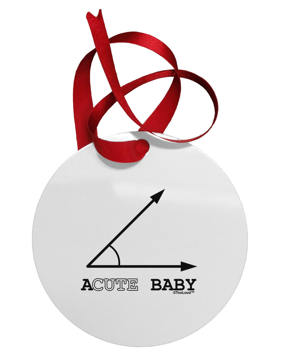 Acute Baby Circular Metal Ornament-Ornament-TooLoud-White-Davson Sales