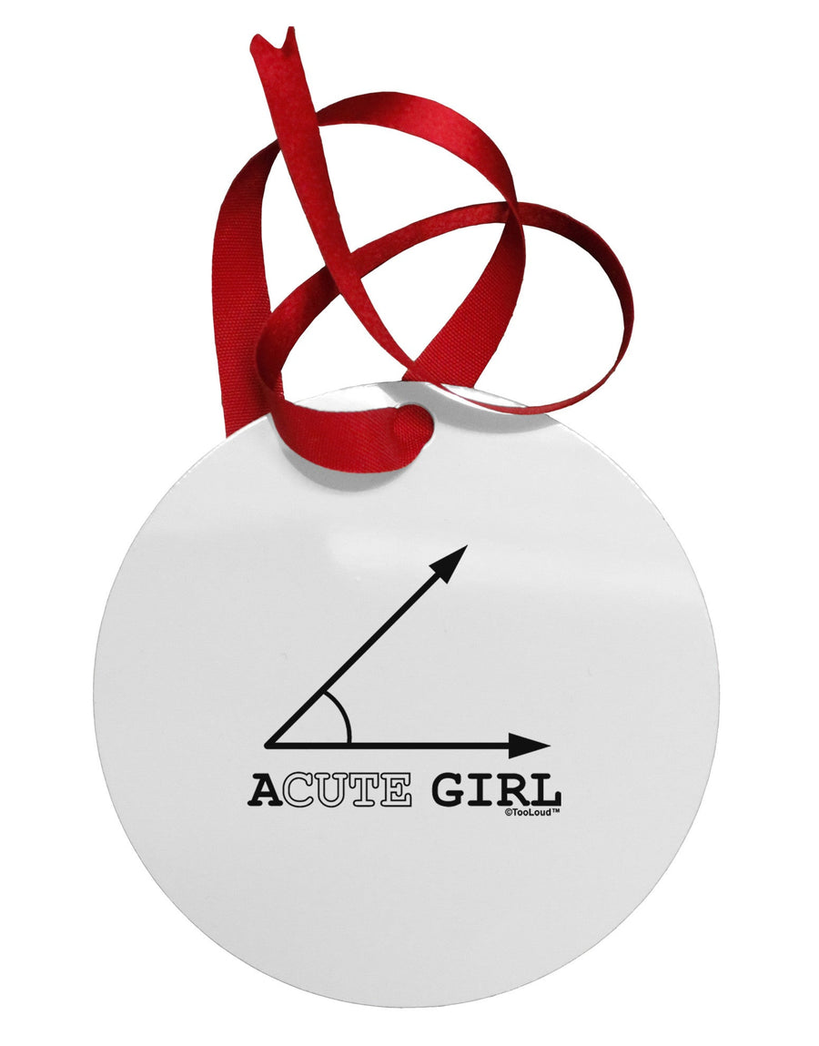 Acute Girl Circular Metal Ornament-Ornament-TooLoud-White-Davson Sales