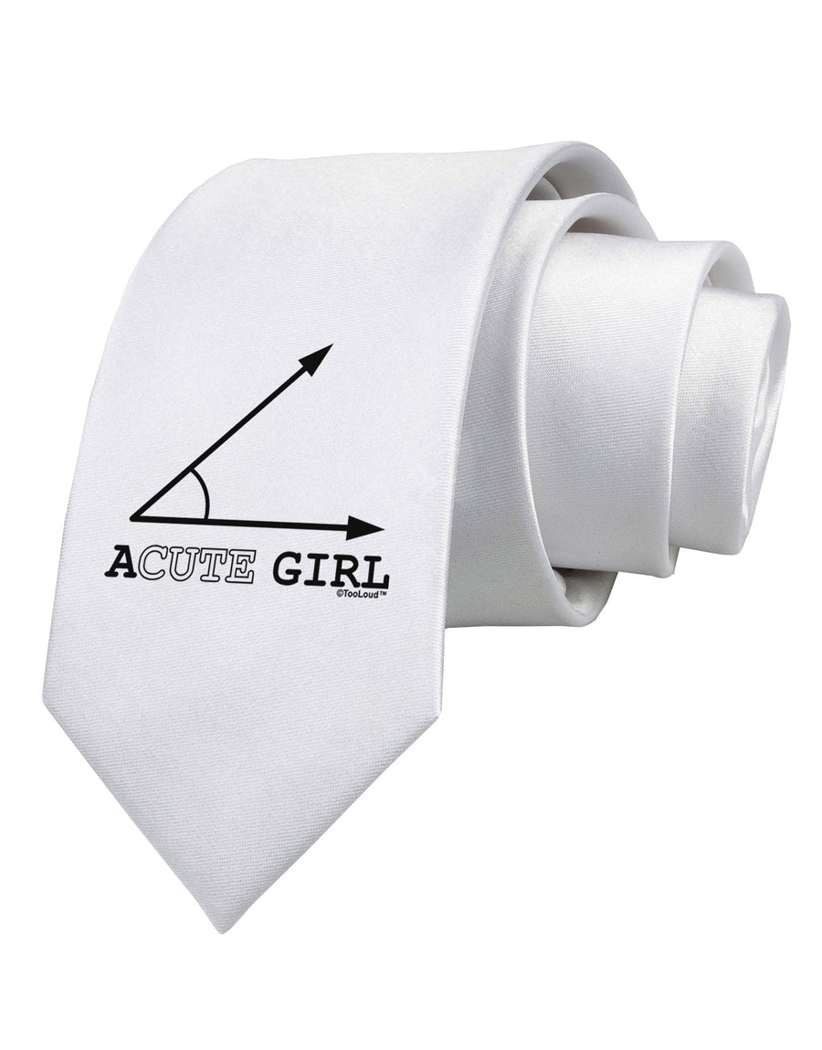 Acute Girl Printed White Necktie