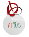 Adios Circular Metal Ornament-Ornament-TooLoud-Davson Sales