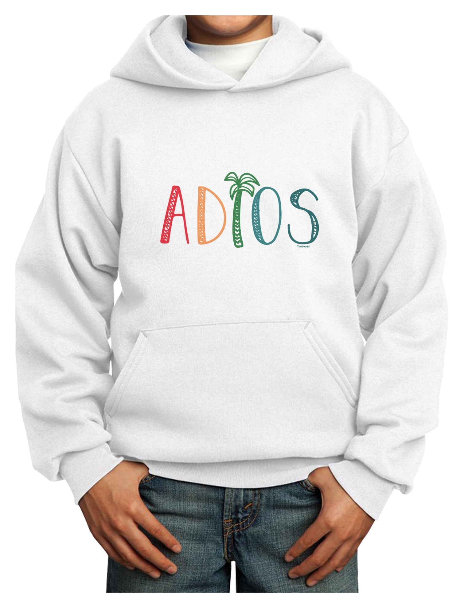 Adios Youth Hoodie Pullover Sweatshirt-Youth Hoodie-TooLoud-White-XS-Davson Sales
