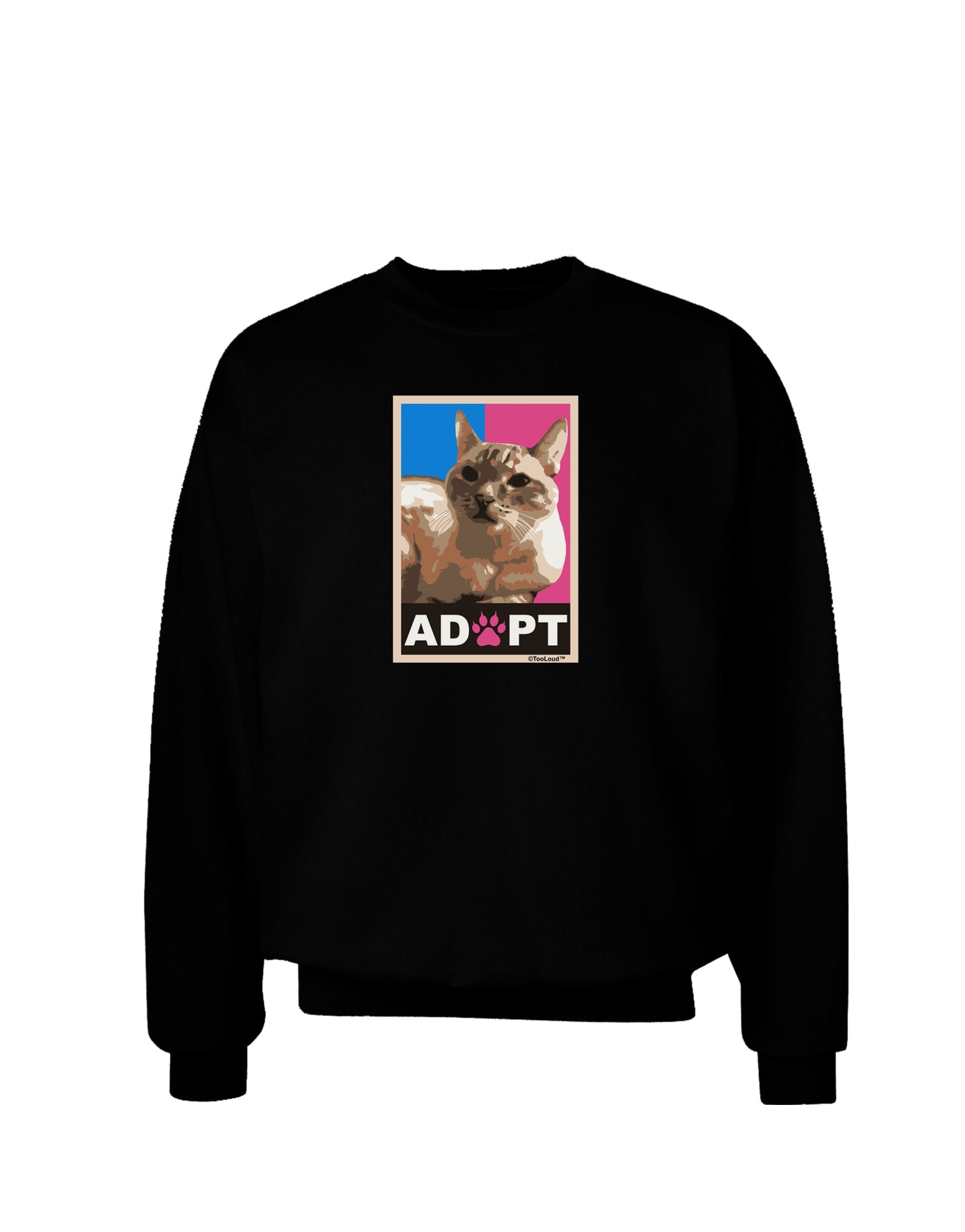 Adopt Cute Kitty Cat Adoption Adult Dark Sweatshirt-Sweatshirts-TooLoud-Black-Small-Davson Sales