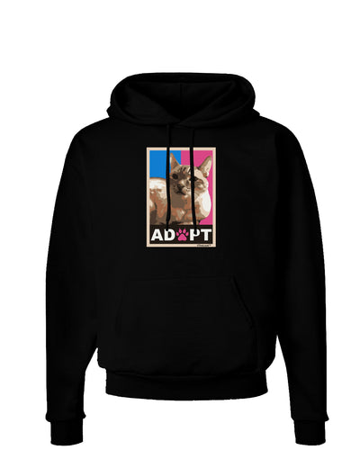 Adopt Cute Kitty Cat Adoption Dark Hoodie Sweatshirt-Hoodie-TooLoud-Black-Small-Davson Sales