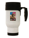 Adopt Cute Kitty Cat Adoption Stainless Steel 14oz Travel Mug-Travel Mugs-TooLoud-White-Davson Sales