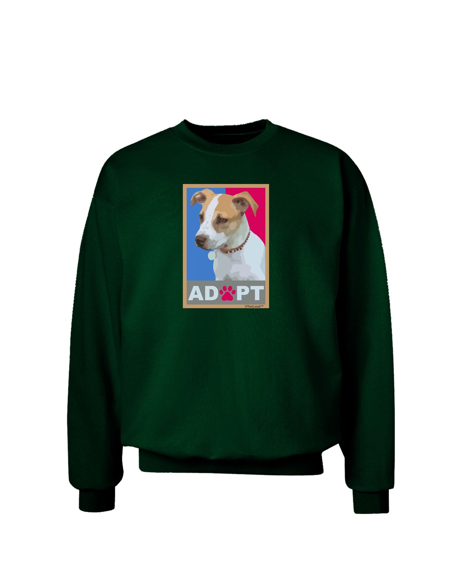 Adopt Cute Puppy Cat Adoption Adult Dark Sweatshirt-Sweatshirts-TooLoud-Deep-Forest-Green-Small-Davson Sales