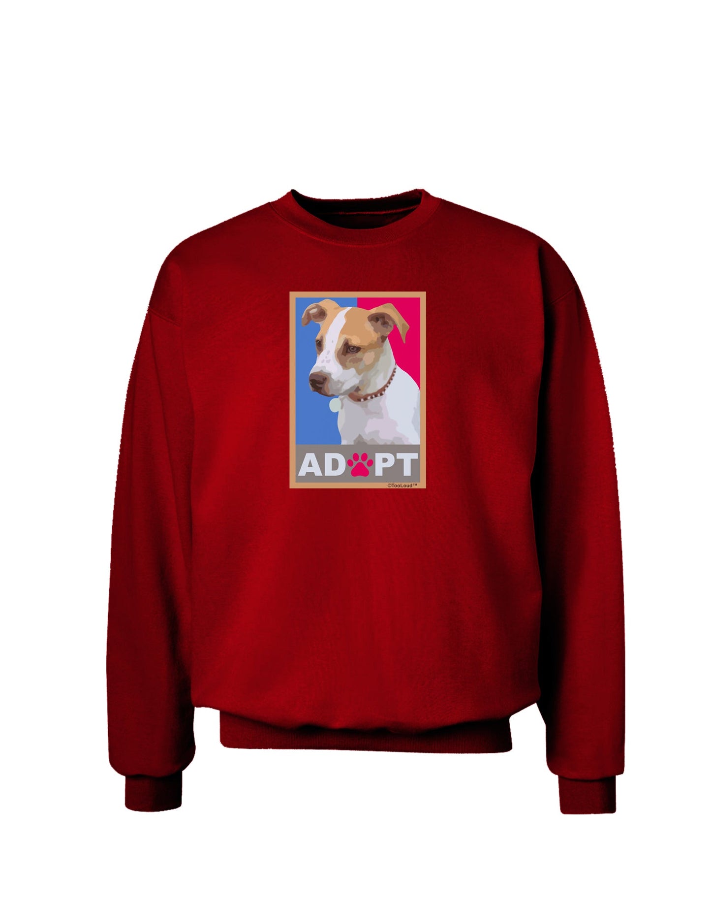 Adopt Cute Puppy Cat Adoption Adult Dark Sweatshirt-Sweatshirts-TooLoud-Deep-Red-Small-Davson Sales