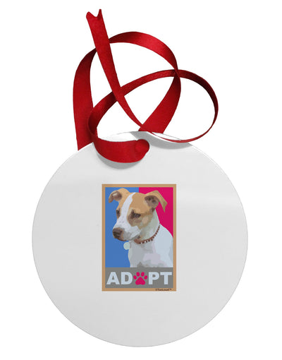 Adopt Cute Puppy Cat Adoption Circular Metal Ornament-Ornament-TooLoud-White-Davson Sales