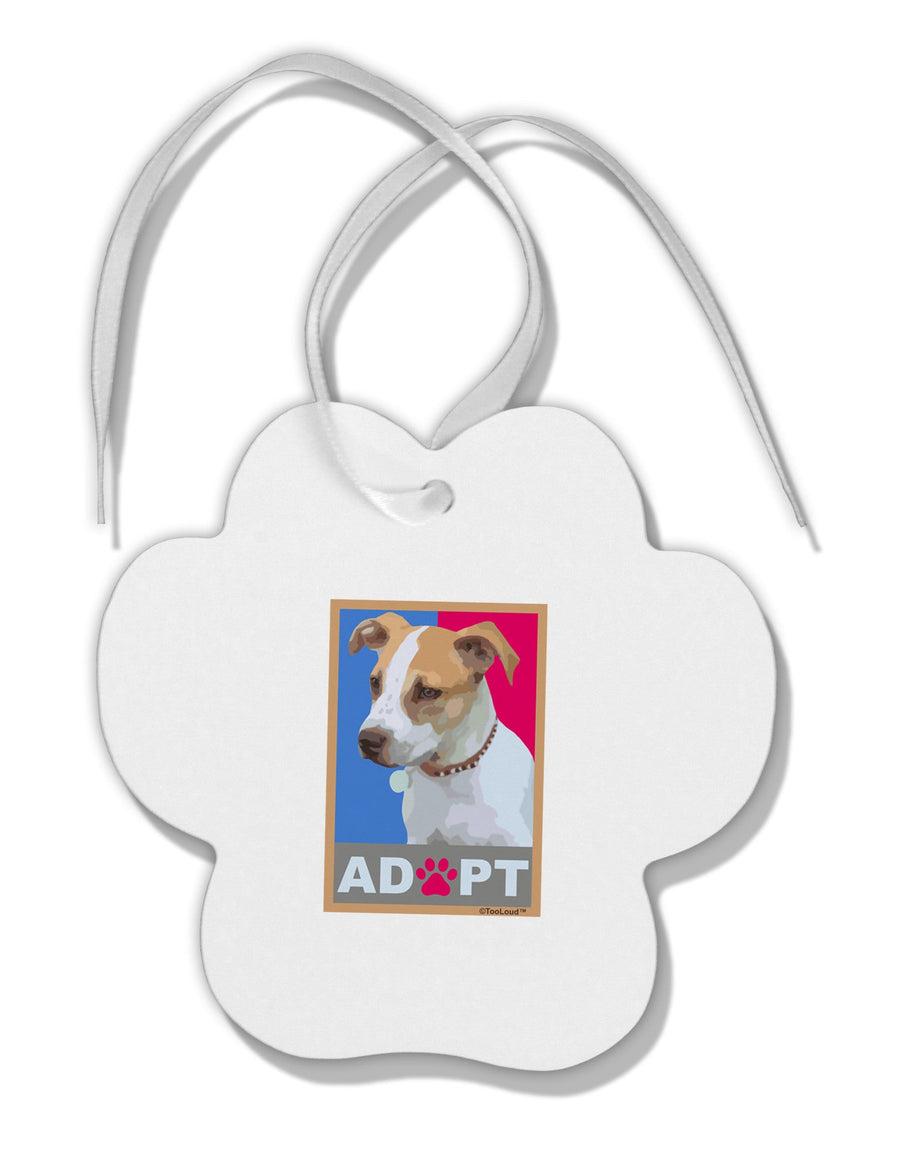 Adopt Cute Puppy Cat Adoption Paw Print Shaped Ornament-Ornament-TooLoud-White-Davson Sales