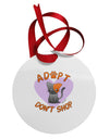 Adopt Don't Shop Cute Kitty Circular Metal Ornament-Ornament-TooLoud-White-Davson Sales