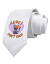 Adopt Don't Shop Cute Kitty Printed White Necktie