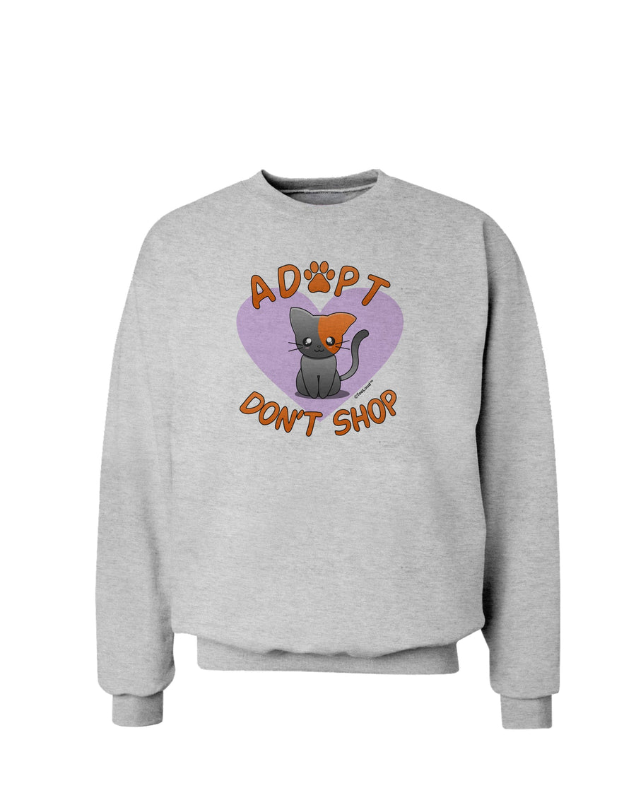 Adopt Don't Shop Cute Kitty Sweatshirt-Sweatshirts-TooLoud-White-Small-Davson Sales