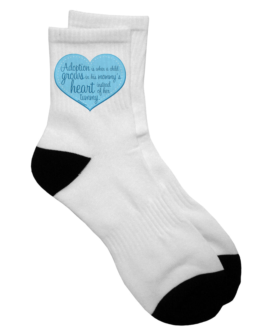 Adoption Defined - Adult Short Socks with Mom and Son Quote by TooLoud-Socks-TooLoud-White-Ladies-4-6-Davson Sales