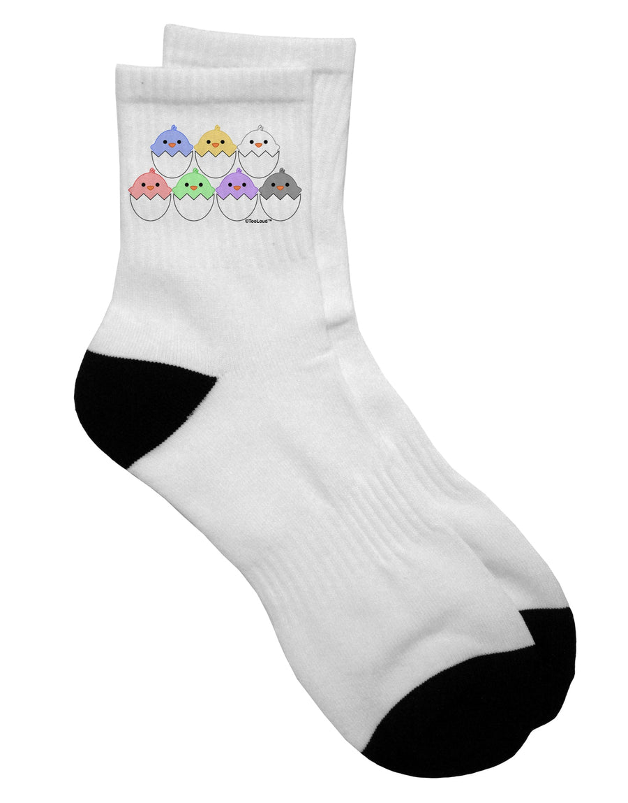 Adorable Assortment of Adult Short Socks Featuring Charming Hatching Chicks - TooLoud-Socks-TooLoud-White-Ladies-4-6-Davson Sales