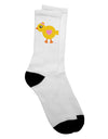 Adorable Avian with Bow - Crayon-Inspired Illustration Adult Crew Socks - by TooLoud-Socks-TooLoud-White-Ladies-4-6-Davson Sales