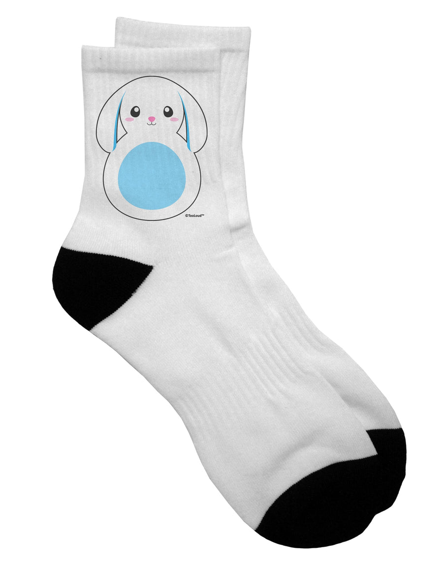 Adorable Bunny with Delightful Floppy Ears - Stylish Blue Adult Short Socks - by TooLoud-Socks-TooLoud-White-Ladies-4-6-Davson Sales
