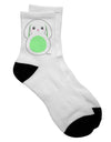 Adorable Bunny with Delightful Floppy Ears - Stylish Green Adult Short Socks - by TooLoud-Socks-TooLoud-White-Ladies-4-6-Davson Sales