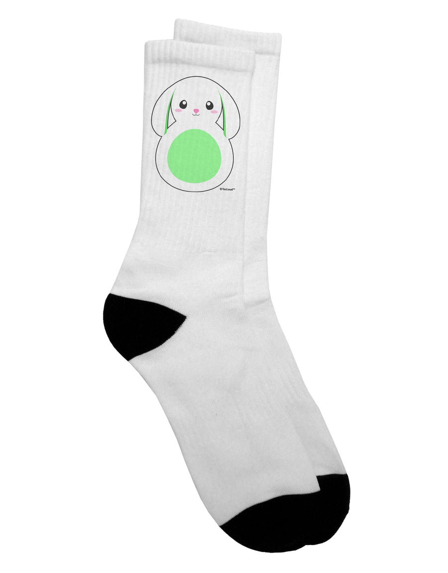 Adorable Bunny with Delightful Floppy Ears - Vibrant Green Adult Crew Socks - by TooLoud-Socks-TooLoud-White-Ladies-4-6-Davson Sales