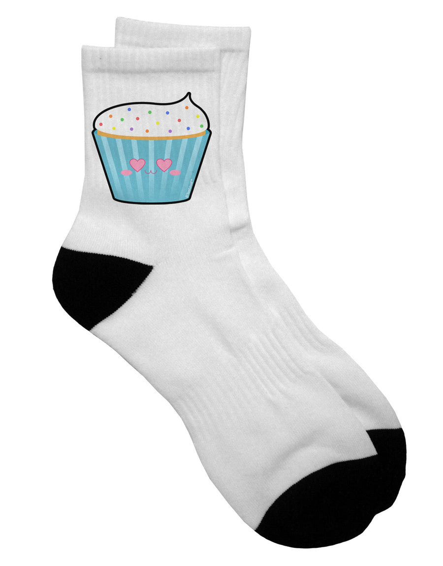 Adorable Cupcake with Sprinkles - Heart Eyes Adult Short Socks by TooLoud-Socks-TooLoud-White-Ladies-4-6-Davson Sales