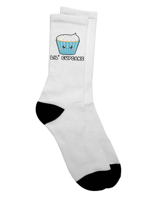 Adorable Cupcake with Sprinkles - Lil Cupcake Adult Crew Socks - by TooLoud-Socks-TooLoud-White-Ladies-4-6-Davson Sales