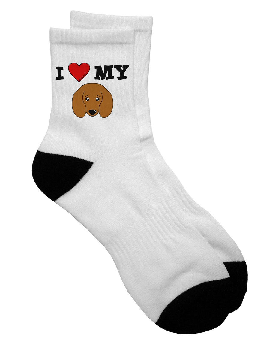 Adorable Doxie Dachshund Dog Adult Short Socks - Crafted by TooLoud-Socks-TooLoud-White-Ladies-4-6-Davson Sales