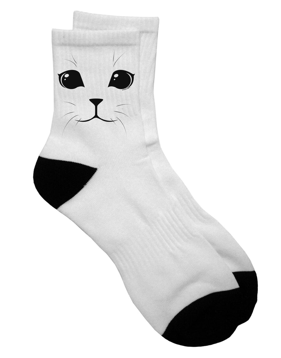 Adorable Feline Visage Adult Short Socks - TooLoud-Socks-TooLoud-White-Ladies-4-6-Davson Sales