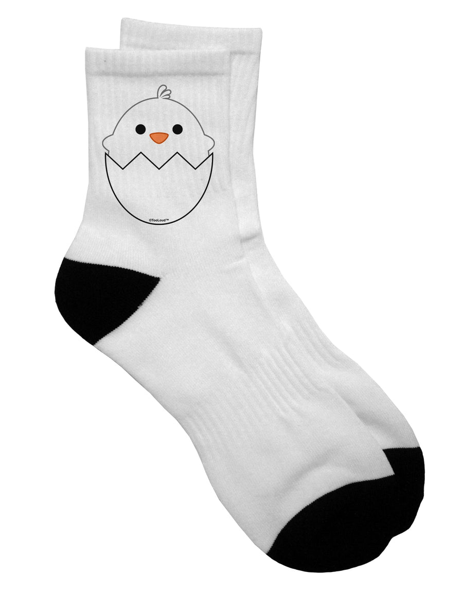 Adorable Hatching Chick Design - Premium White Adult Short Socks - by TooLoud-Socks-TooLoud-White-Ladies-4-6-Davson Sales