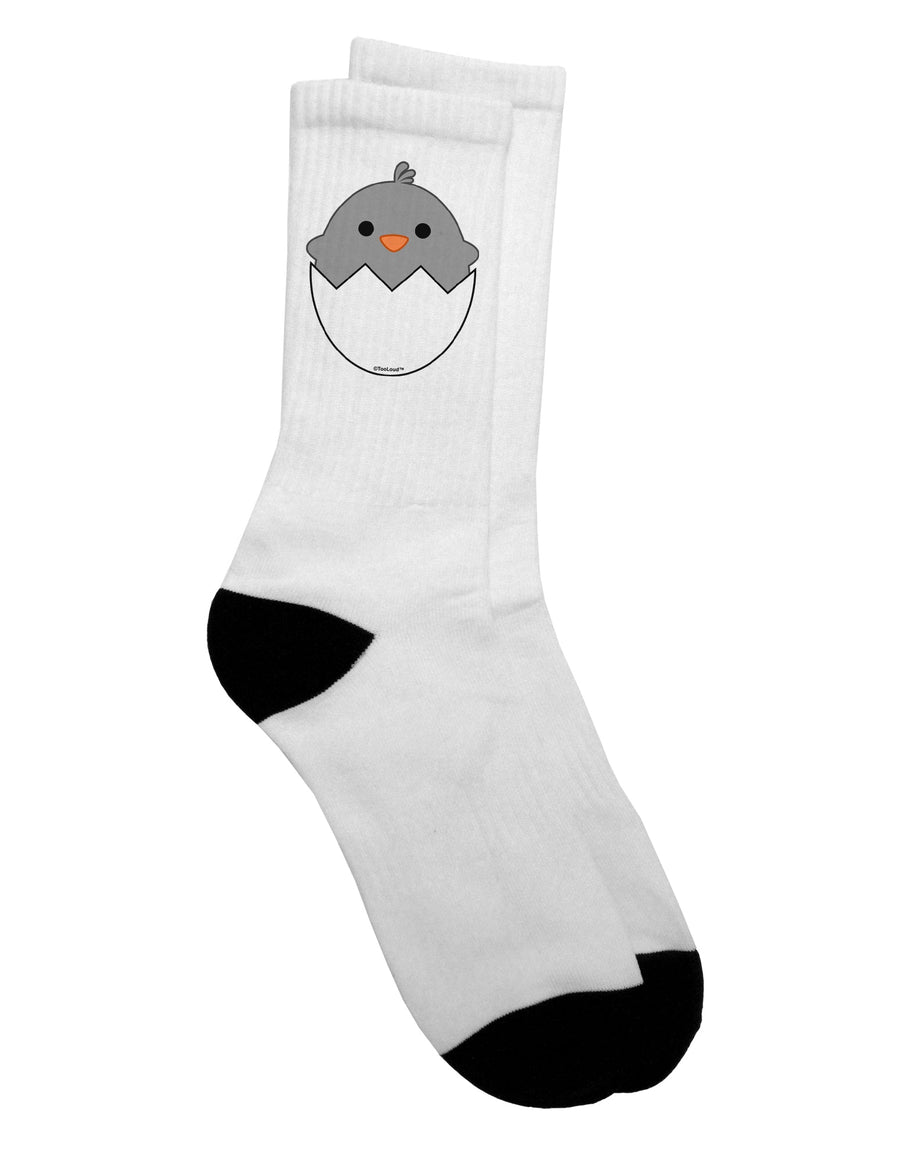 Adorable Hatching Chick Design - Stylish Gray Adult Crew Socks - by TooLoud-Socks-TooLoud-White-Ladies-4-6-Davson Sales