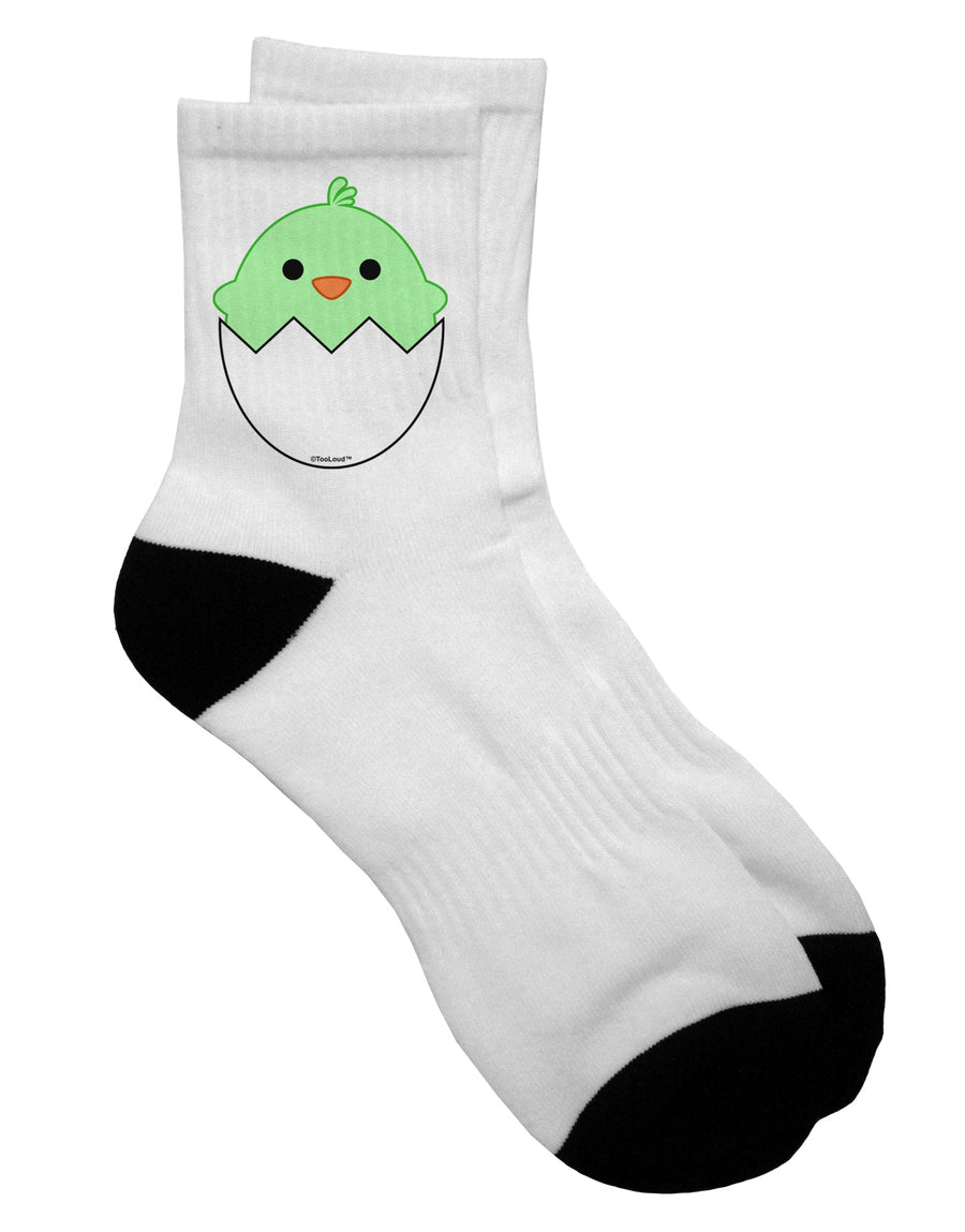 Adorable Hatching Chick Design - Stylish Green Adult Short Socks - by TooLoud-Socks-TooLoud-White-Ladies-4-6-Davson Sales
