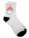 Adorable Hatching Chick Design - Stylish Pink Adult Short Socks - by TooLoud-Socks-TooLoud-White-Ladies-4-6-Davson Sales