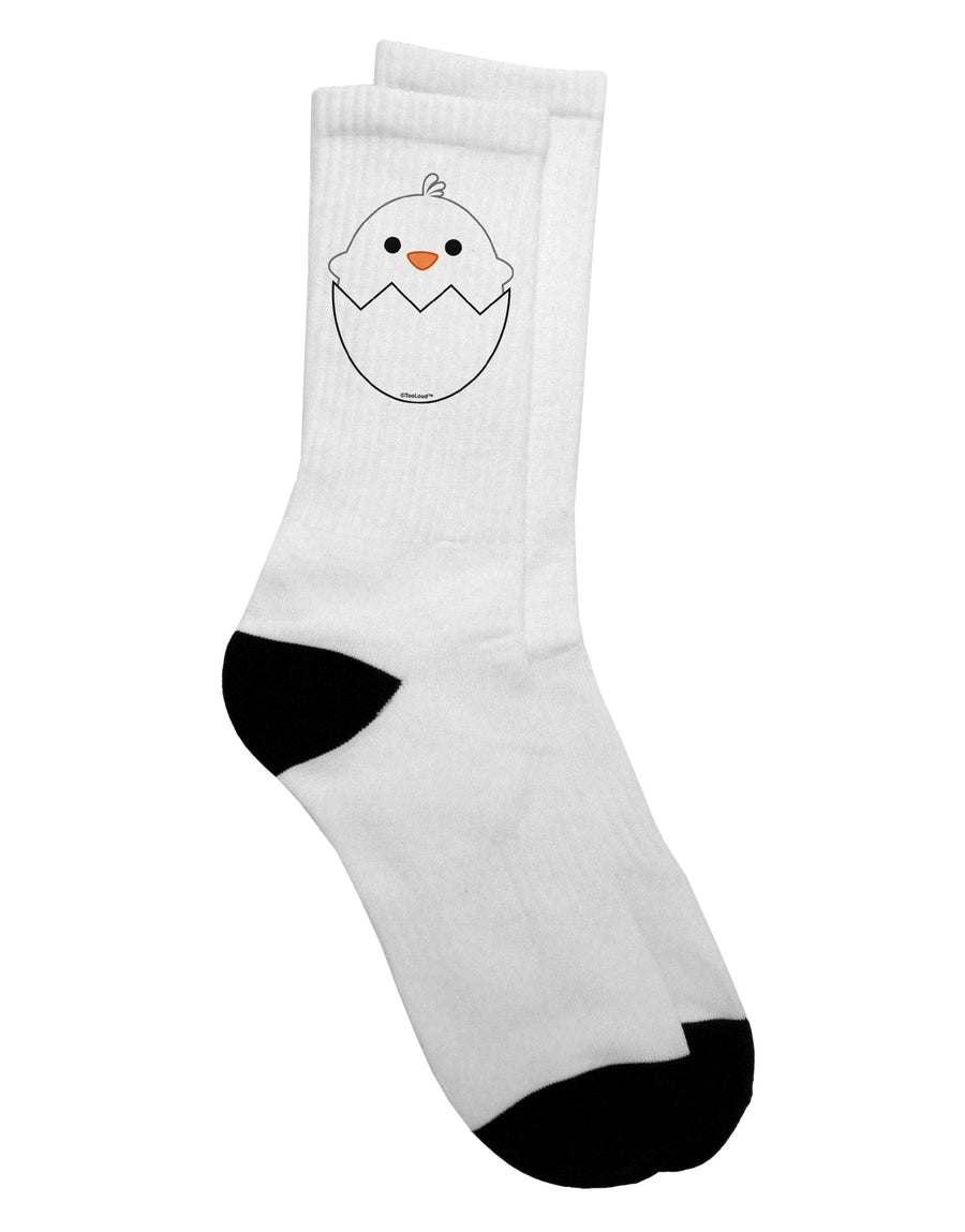 Adorable Hatching Chick White Adult Crew Socks - Presented by TooLoud-Socks-TooLoud-White-Ladies-4-6-Davson Sales