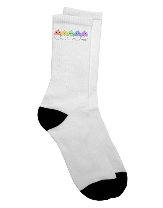 Adorable Hatching Chicks Group #2 Adult Crew Socks - Exclusively by TooLoud-Socks-TooLoud-White-Ladies-4-6-Davson Sales