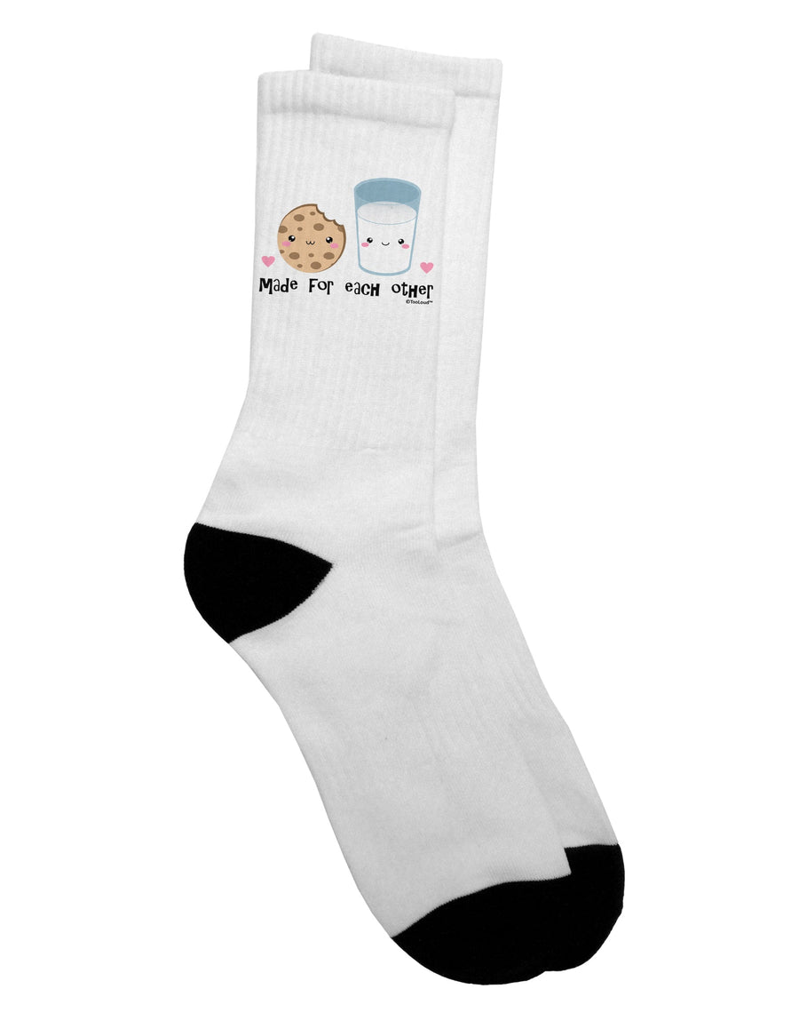 Adorable Milk and Cookie Adult Crew Socks - Perfectly Paired for You - by TooLoud-Socks-TooLoud-White-Ladies-4-6-Davson Sales